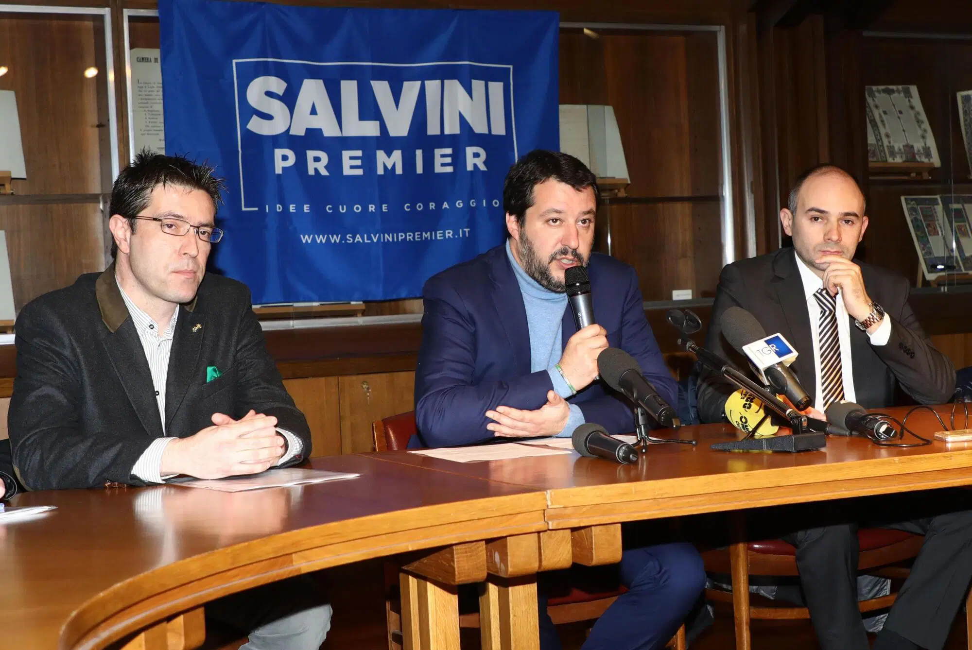 Gianluca Vinci con Matteo Salvini Ansa
