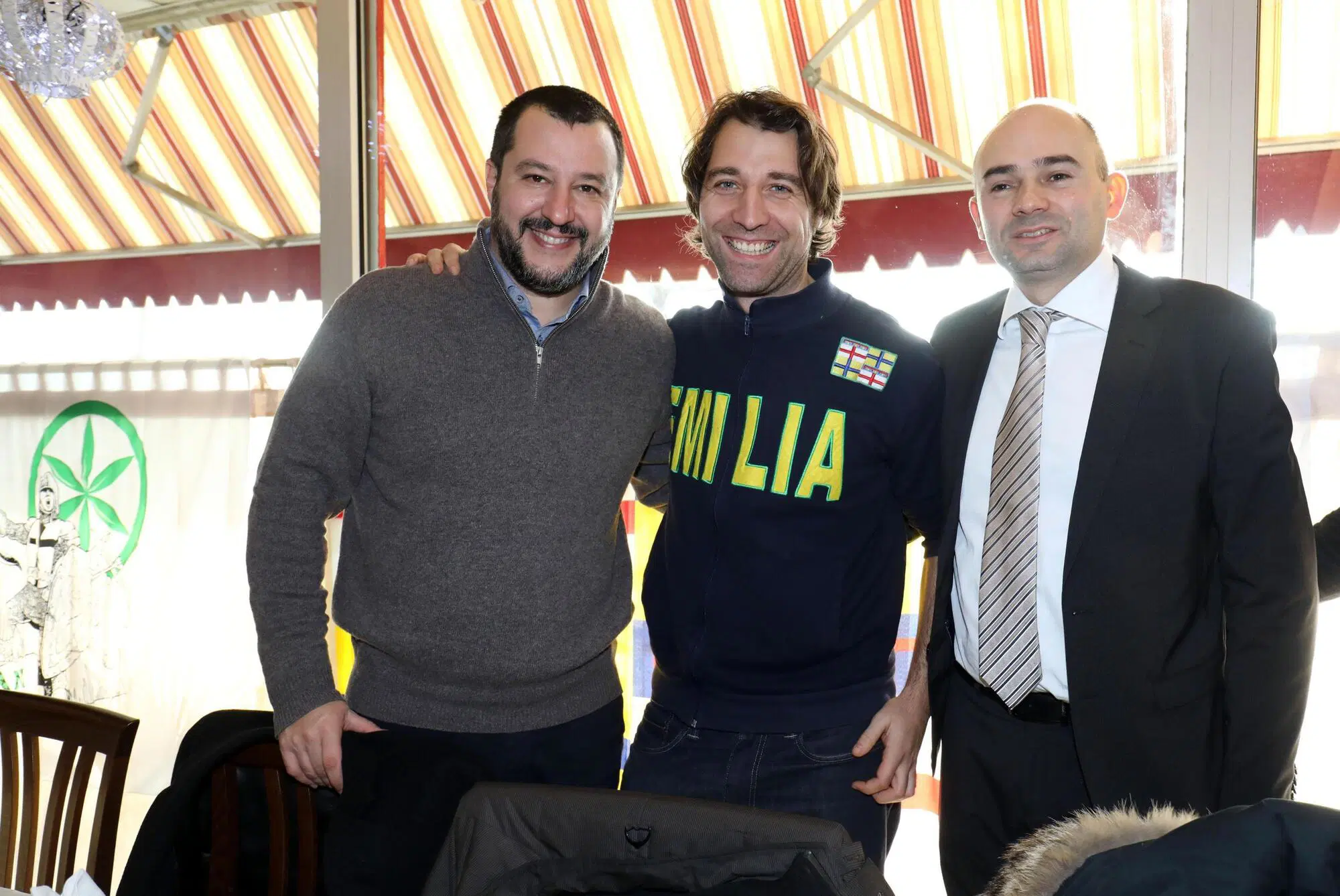 Gianluca Vinci con Matteo Salvini Ansa
