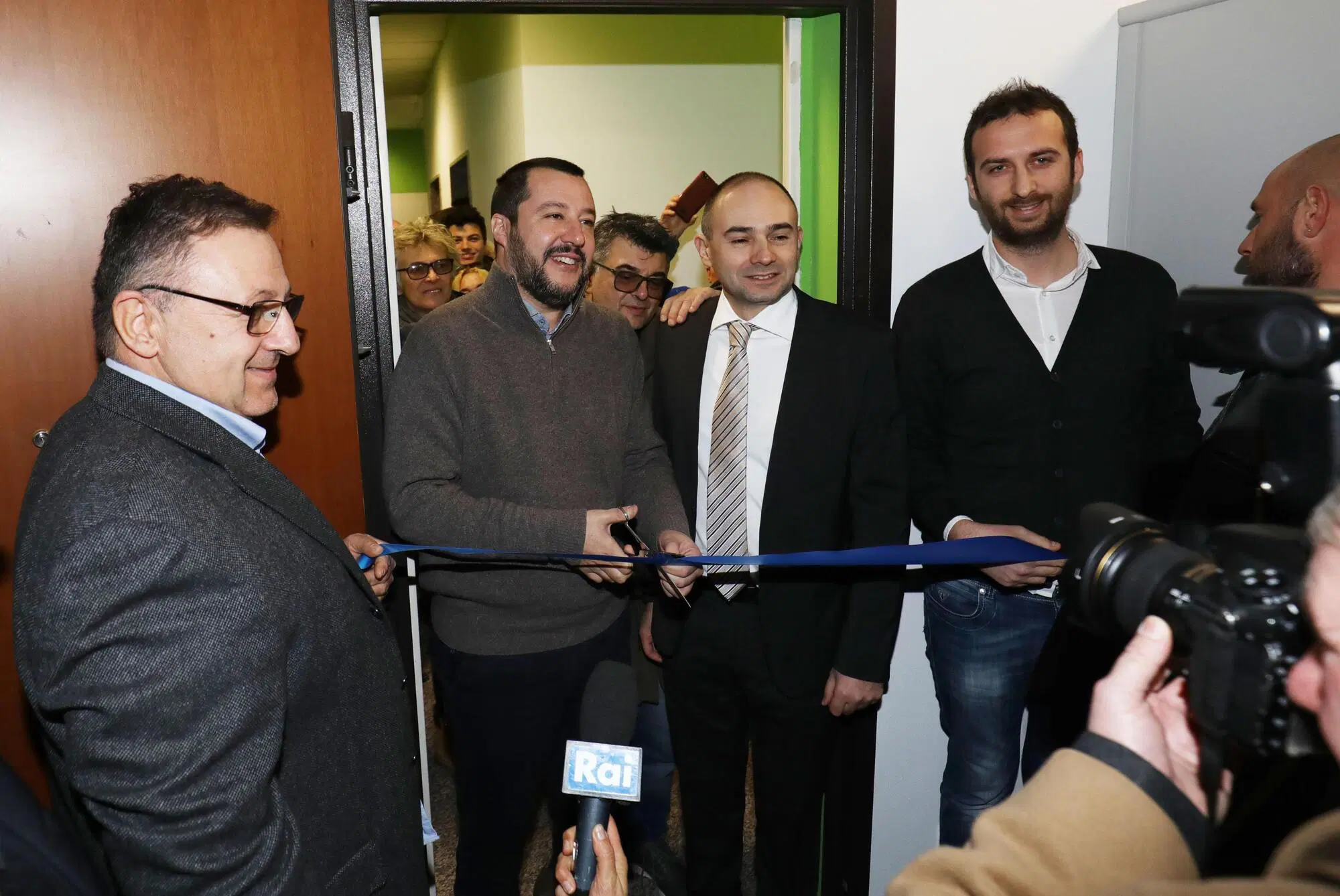 Gianluca Vinci con Matteo Salvini Ansa